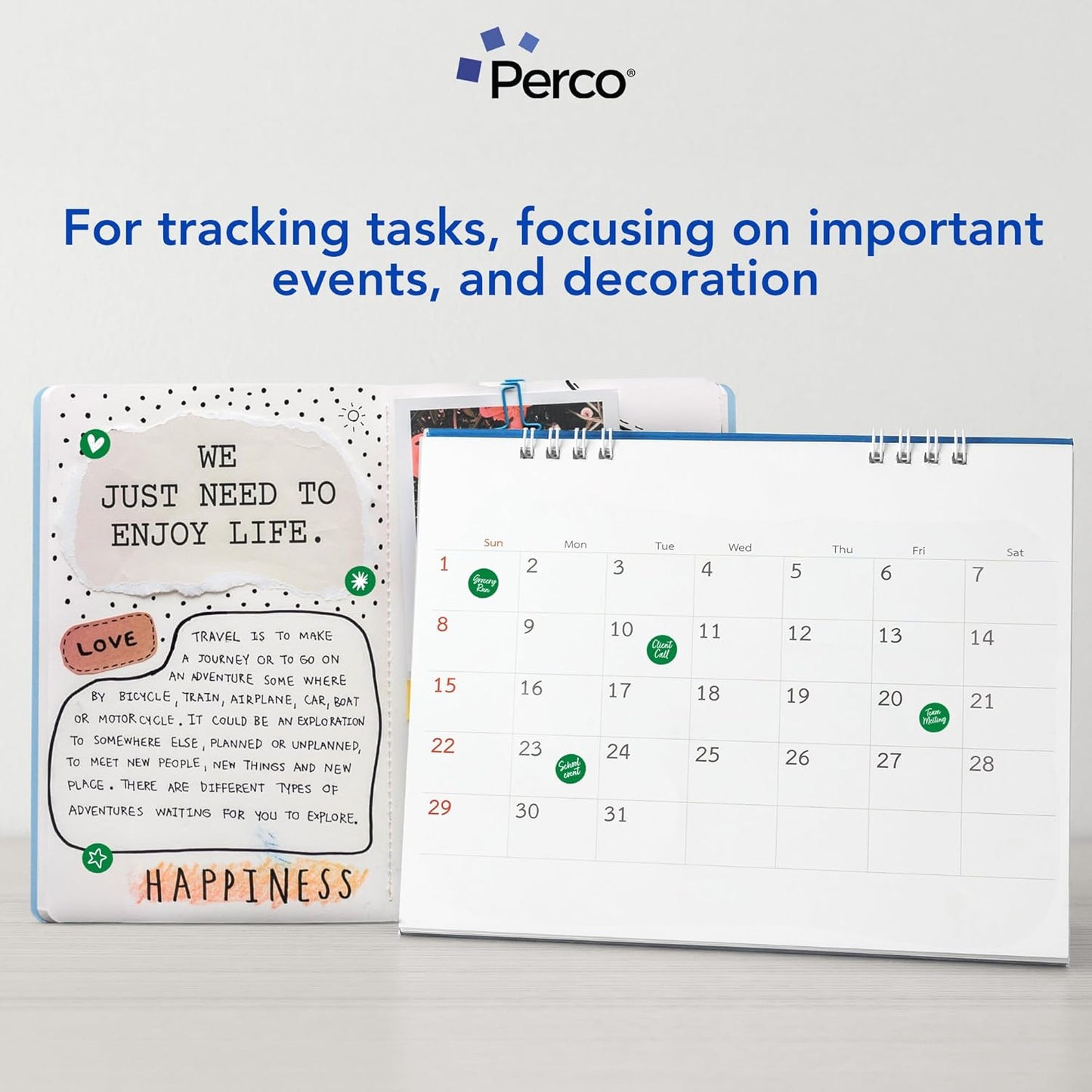 Perco Green 1/2-Inch Round Circle Dot Sticker Labels with Easy Peel Perforation - 3,000 Labels per Roll - Strong Adhesion, Vibrant Colors for Organizing, Crafting & More - Made in USA
