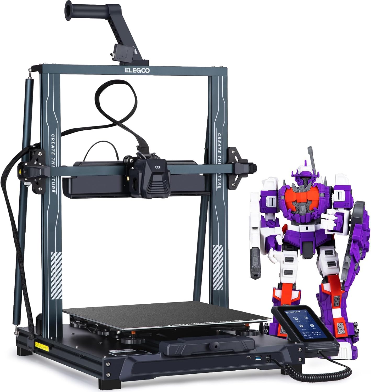 ELEGOO Neptune 4 Plus 3D Printer, 500mm/s High Speed Printer with 300°C Nozzle, Auto Leveling and Direct Drive Extruder, 320x320x385mm Large Printing Size