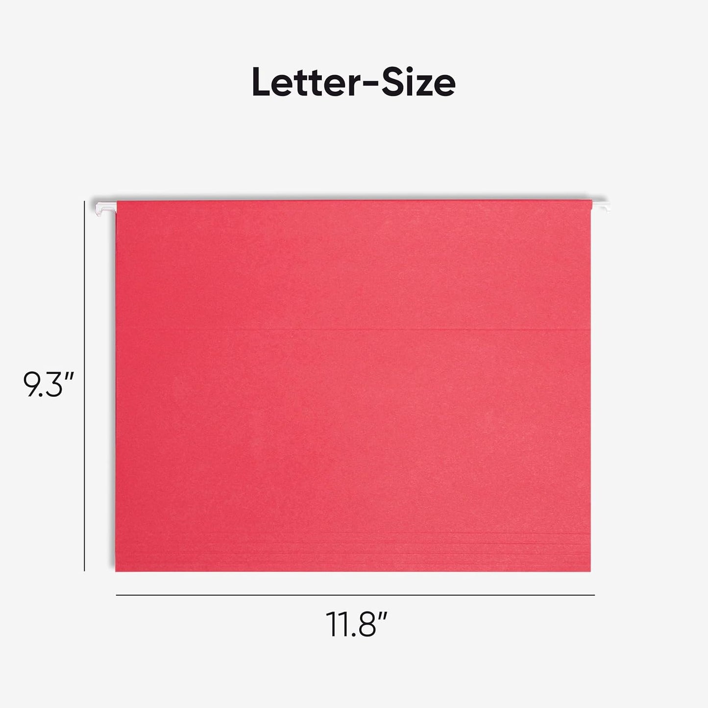 Smead Standard Hanging File Folders, 25 Count, Red, 1/5-Cut Adjustable Tabs, Letter Size (64067)