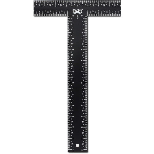 Mr. Pen - T Square, T Ruler, 12 inch Metal Ruler, T Square Ruler, Drafting Tools, Architect Ruler, Set Square, Drafting Ruler, Tsquare, Truler, Architectural Triangle, Tee Ruler, L Square, Scale Ruler