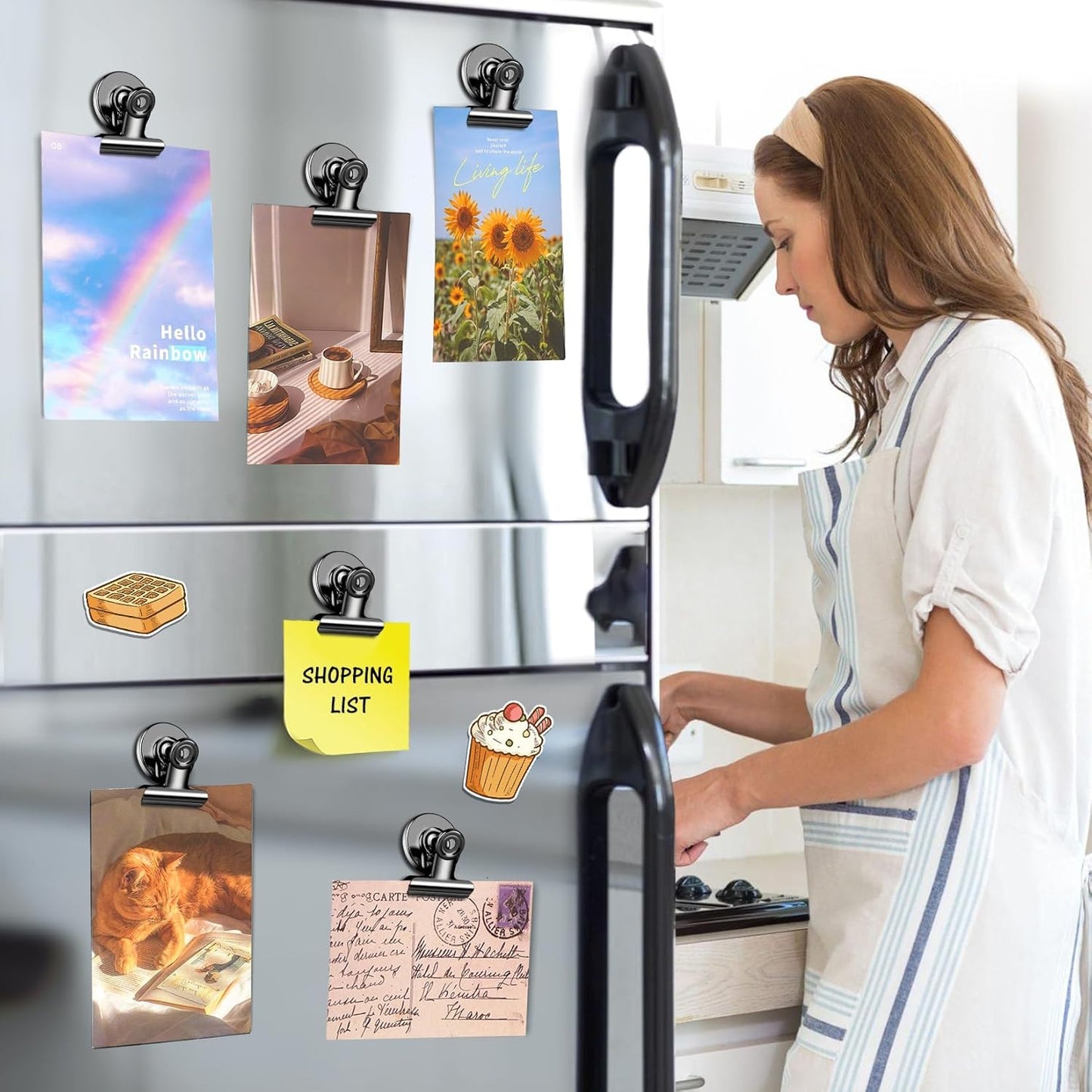 90 Pack Magnetic Clips, Fridge Magnets Refrigerator Magnets, Black Magnet Clips for Whiteboard, Clip Magnets for Photo Displays, Home, Office, Classroom