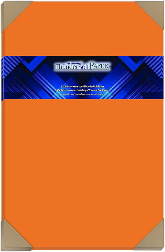 25 Orange Cover/Card Paper Sheets - 11 X 17 Inches Tabloid|Ledger|Booklet Size - 65# (65 lb/Pound) Light Weight Cardstock - Quality Printable Smooth Paper Surface for Bright Colorful Results