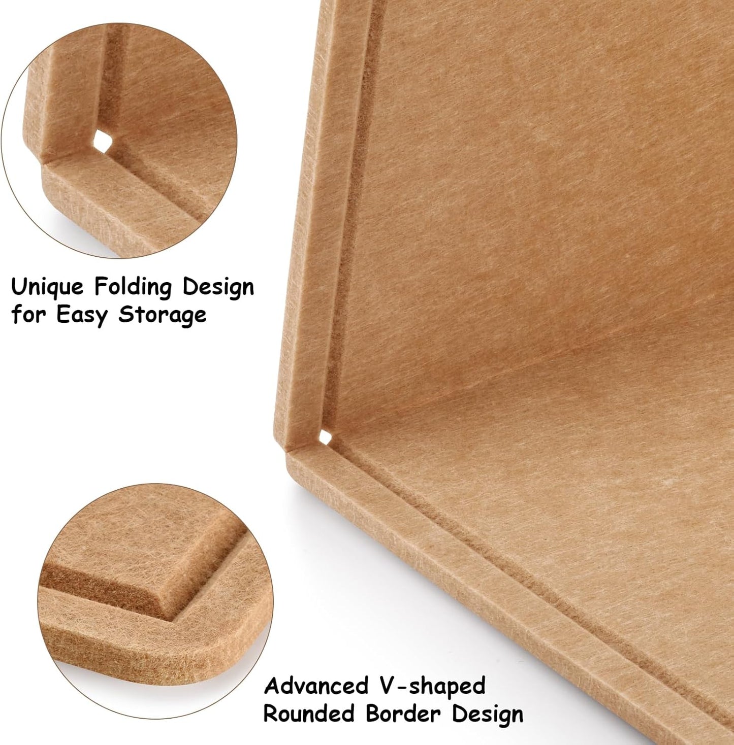 Large Bulletin Board, Foldable 60x36 Inches Cork Board Alternative, Large Felt Board Decorative Pin Board for Wall, Foldable Photo Board Self-Adhesive Vision Board with 36 Pushpins Brown