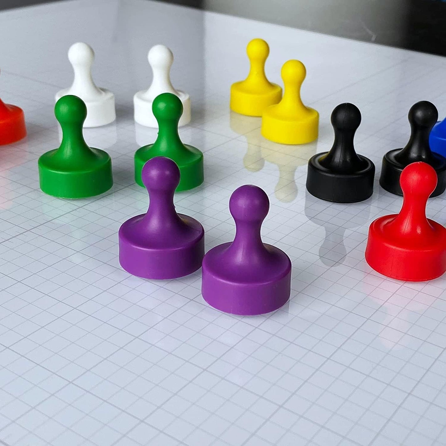 GLASSBOARD STUDIO Powerful Neodymium Magnets, Pawn-Shaped - Strong Fridge/Refrigerator and Whiteboard Magnet, Ideal for Office, Kitchen, Crafts - Rare Earth, Heavy Duty (2, Summer Mint)