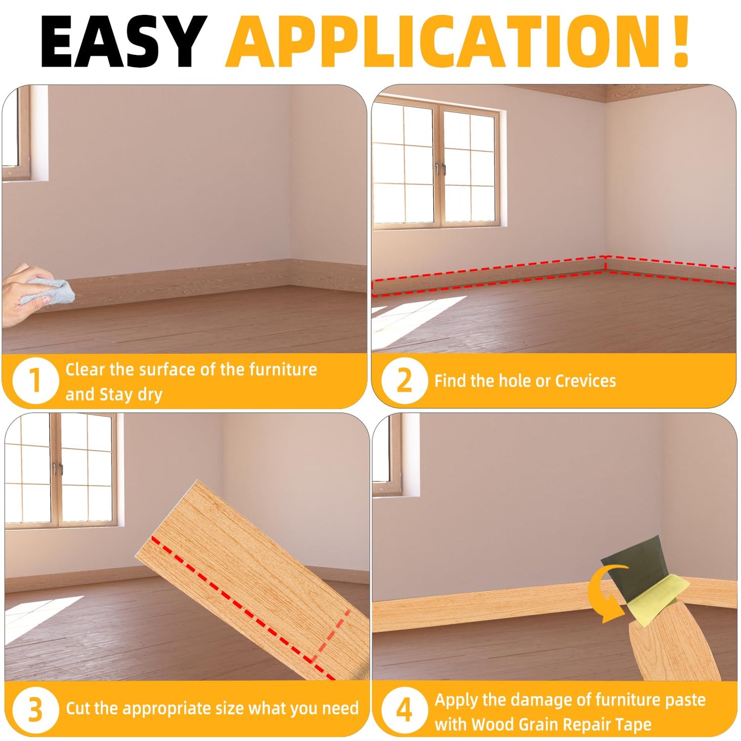 GSCIT Club Maple Wallpaper, 2.4 inch X 50ft Self Adhesive Wood Grain Repair Tape Maple Repair Patch for Tables, Chairs, Baseboards, Doors, Windows, Floors, Handicraft DIY.