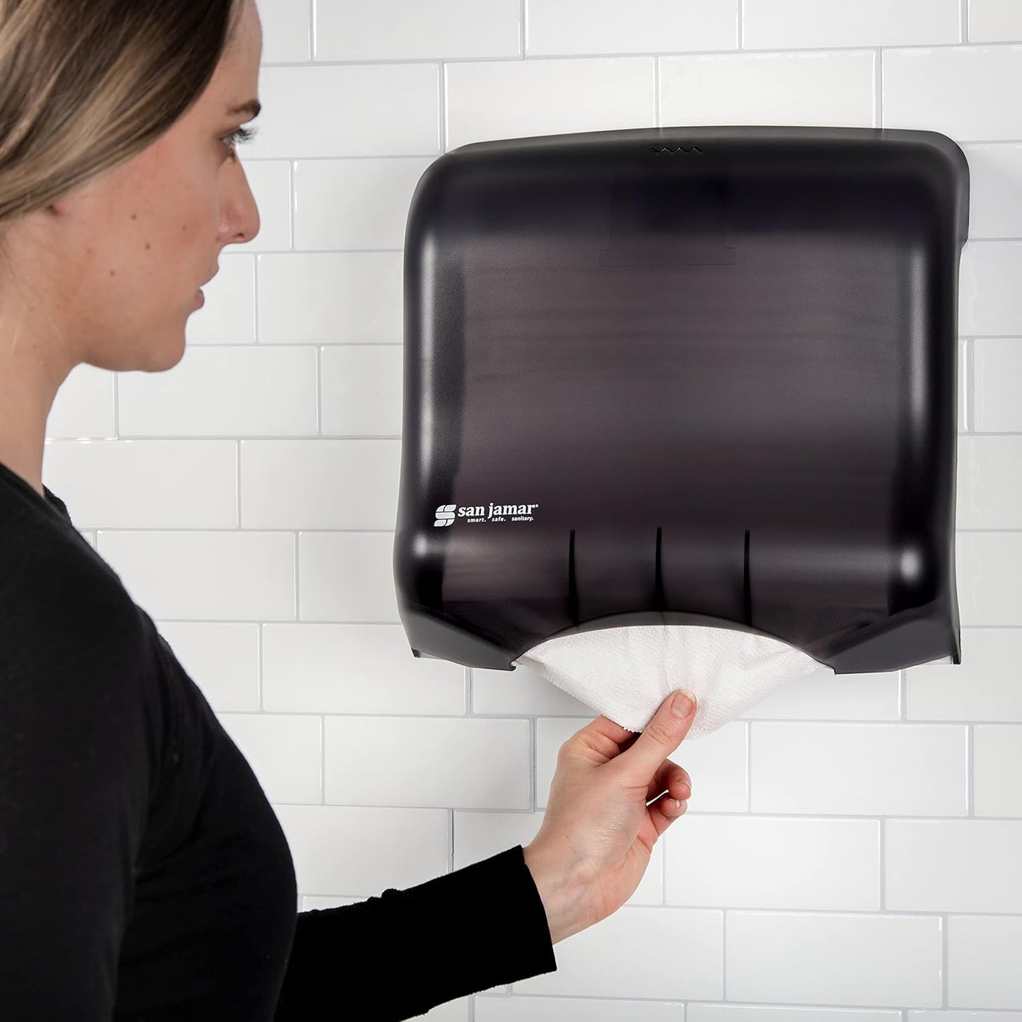 San Jamar Classic UltraFold Towel Dispenser for 400 Multifold/240 C-Fold Towels, Plastic, 11.5 x 6 Inches, Black
