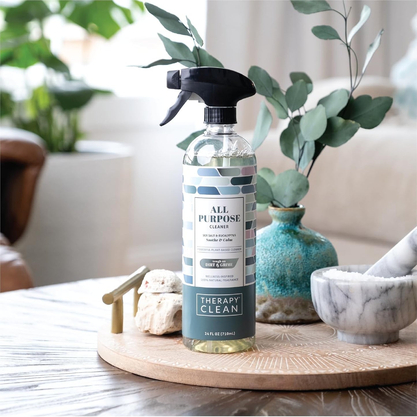 Therapy Clean All Purpose Cleaner Sea Salt & Eucalyptus (Pack of 6) - 100% Natural Fragrance, Plant-Based Multipurpose Cleaner