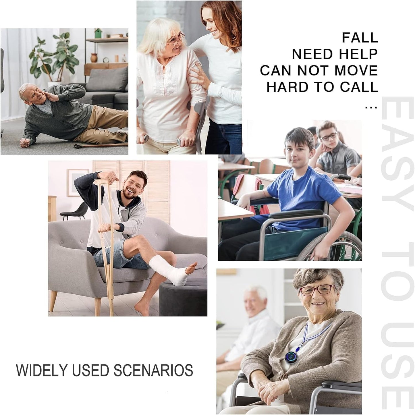 Caregiver Pager, Wireless Call Button for Seniors/Elderly at Home, 3 SOS Buttons + 3 Receivers Medical Life Alert System, Emergency Panic Call Bell, Nurse Calling & Patient Assistance Alarm