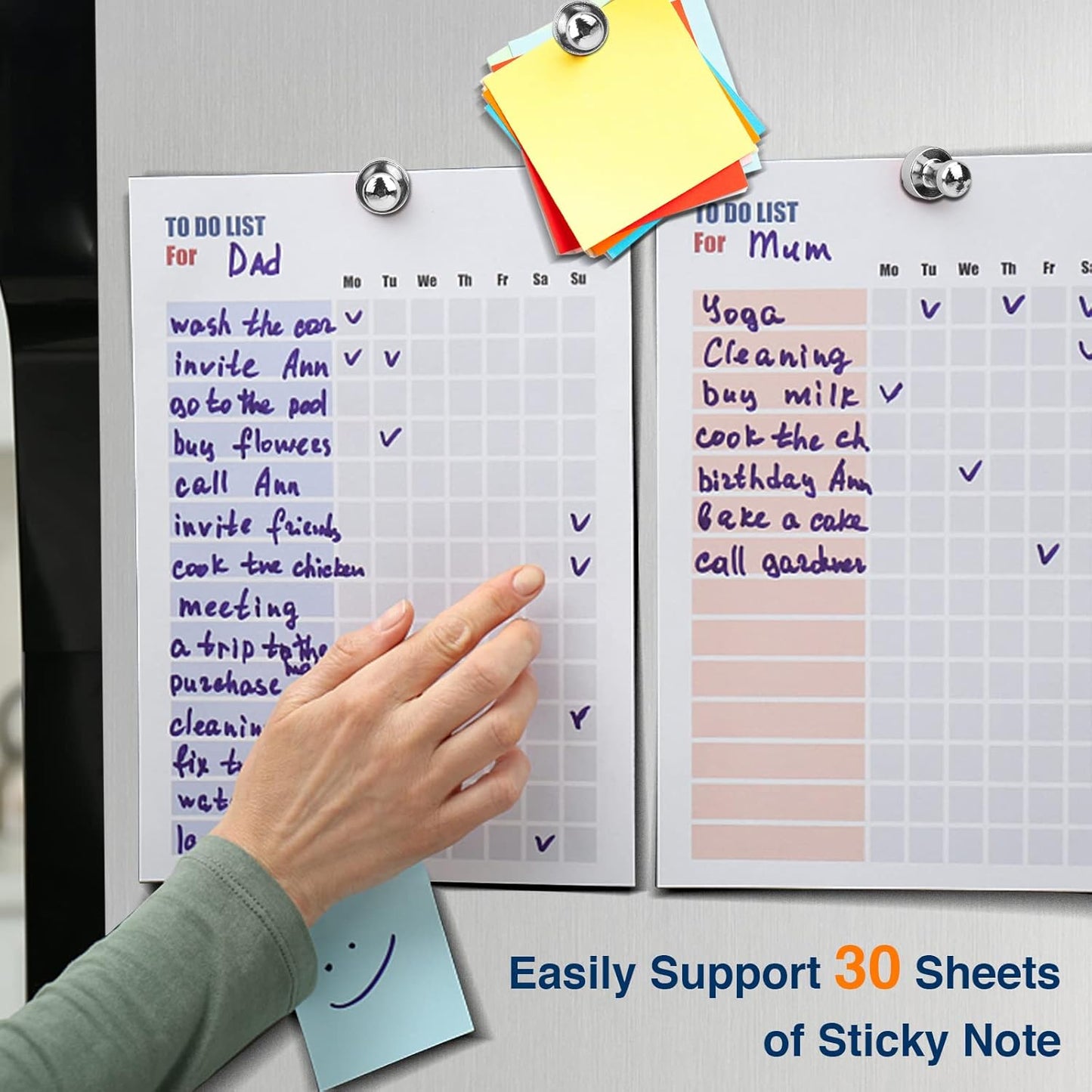 MIKEDE Strong Fridge Magnets for Whiteboard, 15Pcs Neodymium Push Pins for Refrigerator, Office, School, Classroom, Kitchen