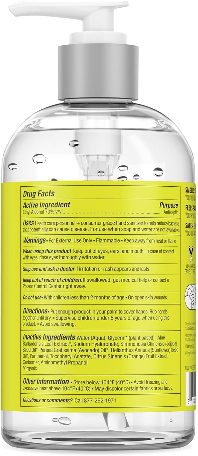 Medical‑Grade Hand Sanitizer Gel – 97 % Organic | 70 % USP Ethyl Alcohol | Moisturizing Aloe + Hyaluronic Acid | Freshly Made in USA | 12oz Bottle with Pump (PACK OF 6)