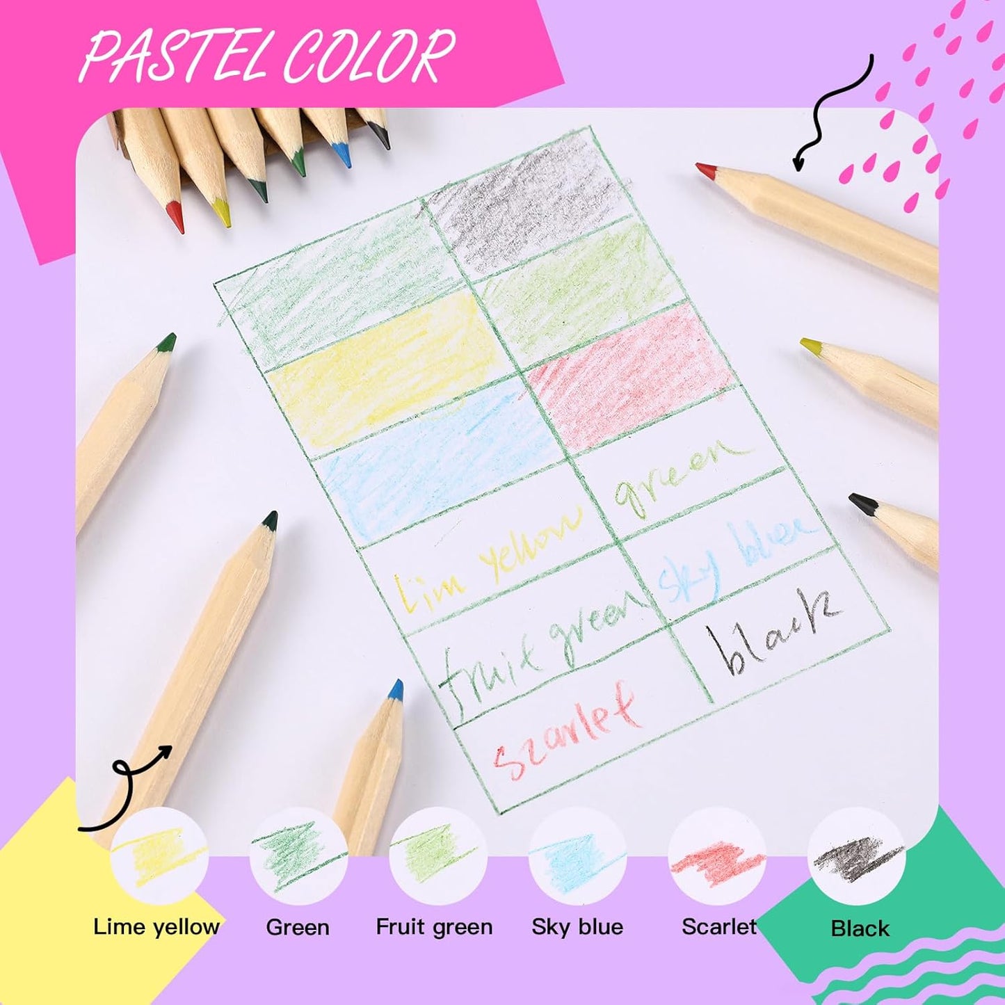 Faccito 200 Packs Mini Drawing Colored Pencils for Kids 3.5 Inch Portable Short Fat 6 Different color Pre Sharpened Pencils in Bulk for Children Painting Classroom School Supplies