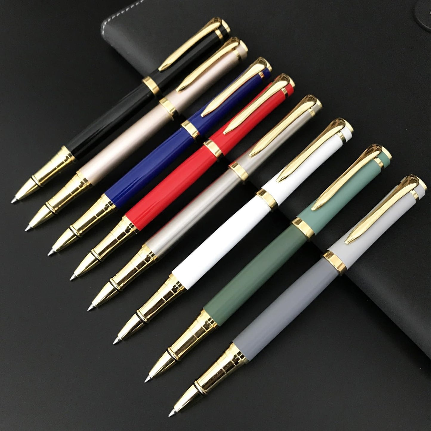 HSK Luxury Ballpoint Pens gift Pen Black Refill Line width 0.5mm,Best Ball Pen Gift Set for Men & Women Professional Executive,Office,Nice Pens Classy Gift Box (Red)