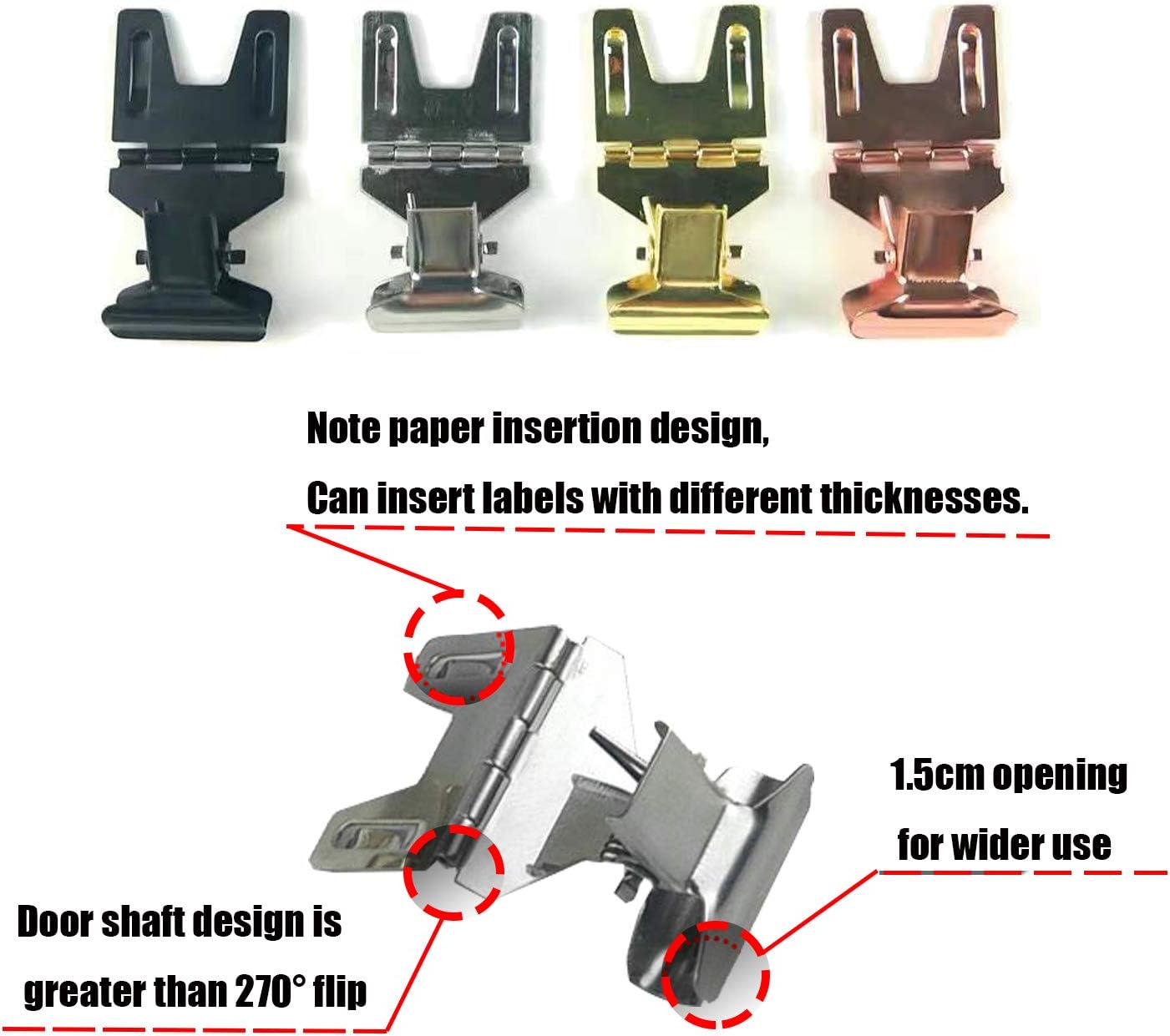 Metal POP Clip Sign Stand, Bread Store Price Tag Card Holder, Advertising Display Clip (Silver, 20Pack)