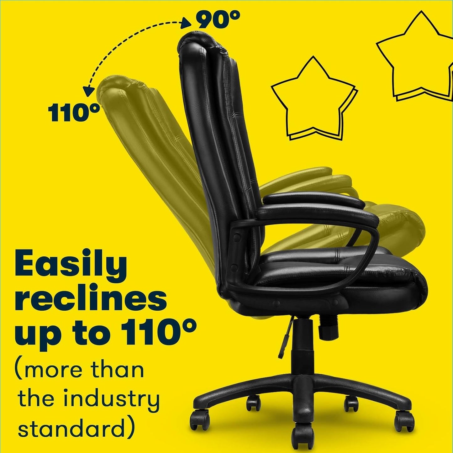 OFIKA Home Office Chair, 400LBS Big and Tall Computer Chair Heavy Duty Design, Ergonomic High Back Cushion Lumbar Back Support, Adjustable Executive Leather with Armrest