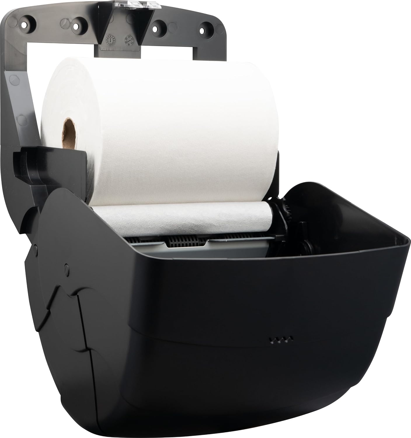 San Jamar Ecologic Integra Recycled Plastic Level Paper Towel Dispenser, Universal Roll Capacity, Wall Mounted Dispenser with Zero Waste for Home and Business Universal, Black