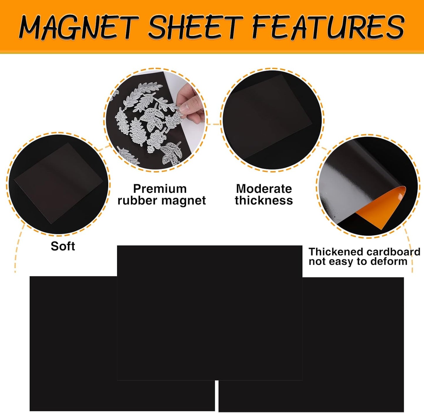 80 PCS Stamp and Die Storage Bag and Rubber Magnetic Sheets, Die Storage Set for Storage Die Cutting, DIY Scrapbooking