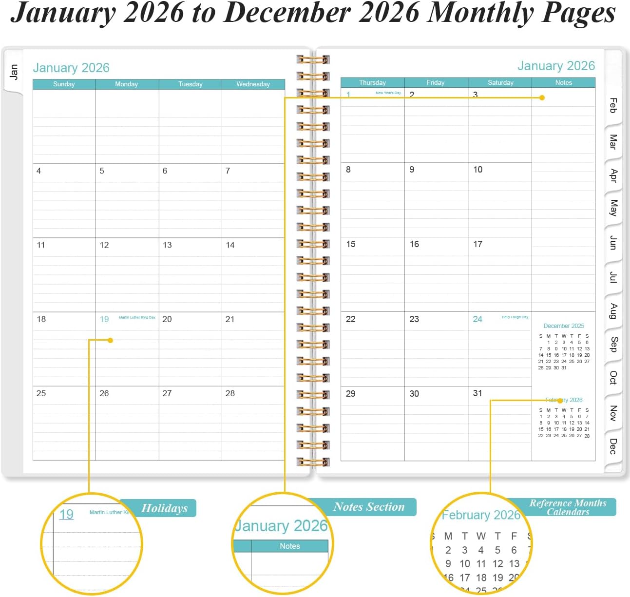 2026 Appointment Book & Planner - 2026 Daily Hourly Planner from January 2026 - December 2026, Weekly Appointment Book with 30-Minute Interval, Medium 6.4" x 8.5", Flower-C