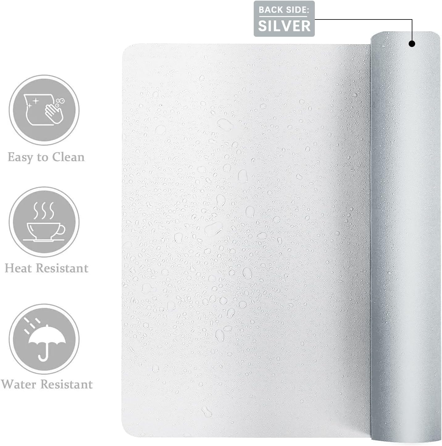 Aothia Double-Sided PU Leather Desk Pad - Non-Slip Large Mouse Pad & Desk Mat for Office, Home - Waterproof, Easy to Clean, Durable Dual-Sided Surface (36" x 17", White)