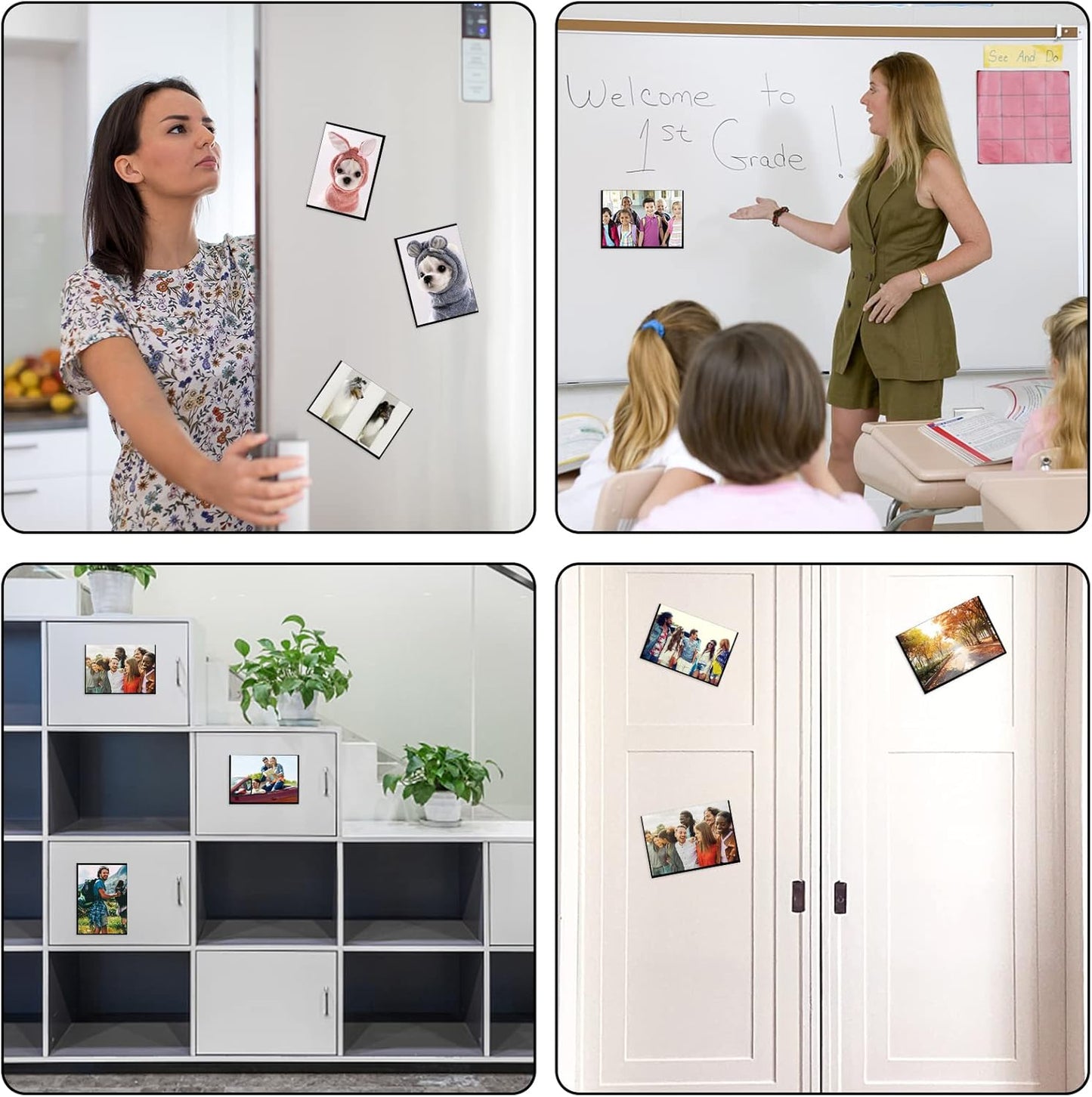 Black Magnetic Picture Frame 4X6 for Refrigerator,Photo Magnets Sleeves