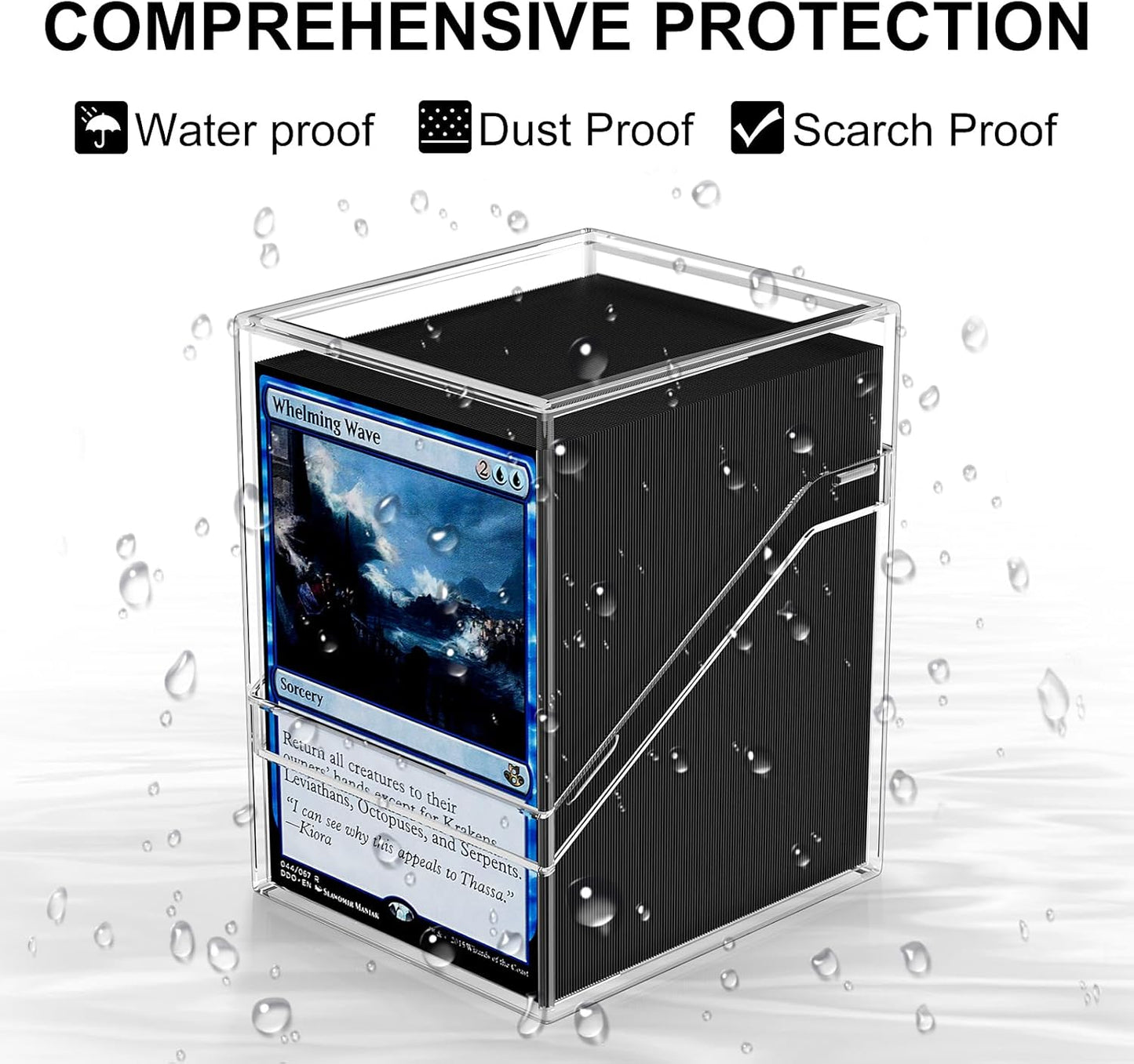 Mlikero Card Deck Cases, 12 Pack Acrylic Commander Deck Box Holding 100+ Sleeved Cards with 12 Dividers, Clear Card Storage Box Fit for MTG, TCG, Sports Cards