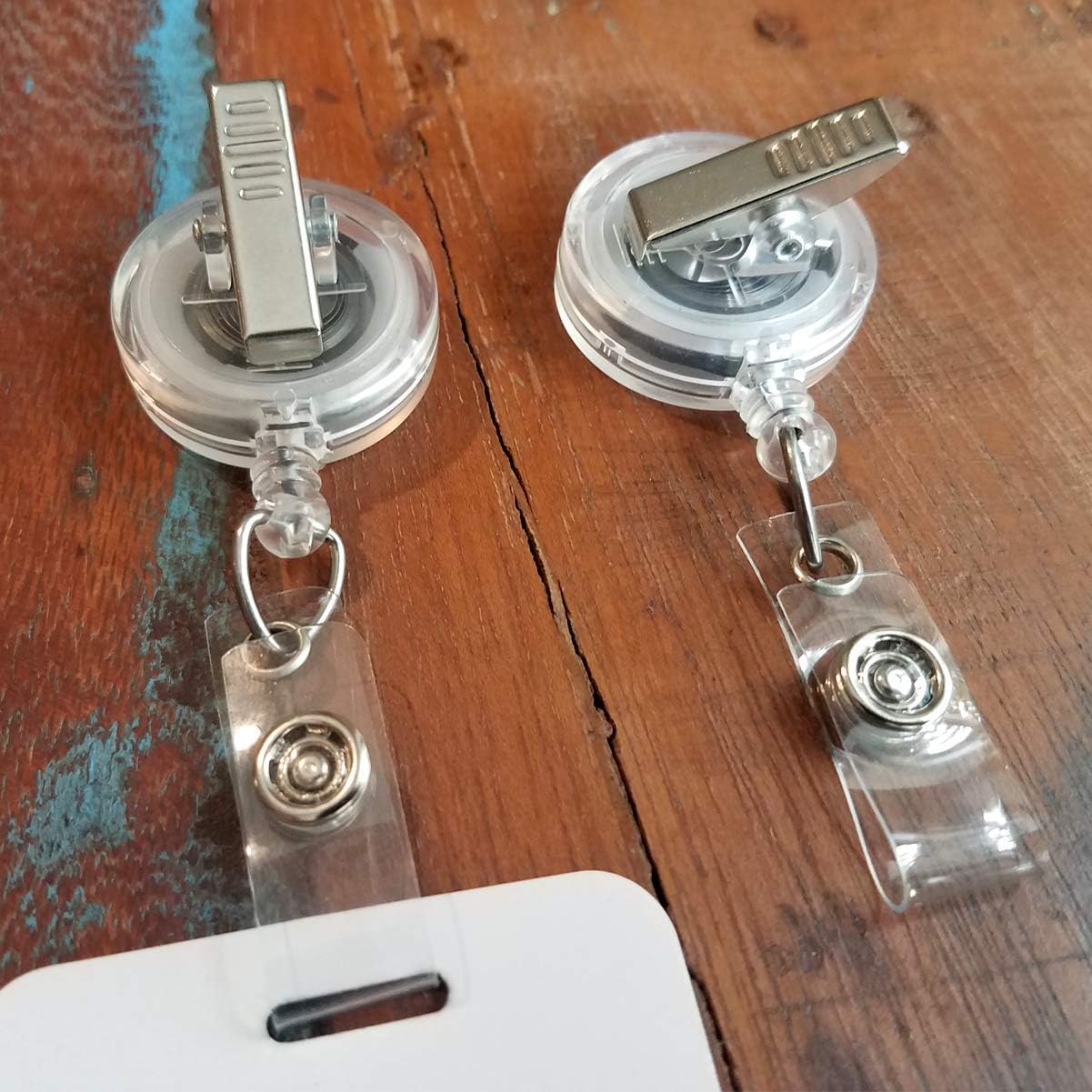 Bulk 25 Pack - Premium Clear (Translucent) Retractable Badge Reels with Alligator Swivel Clip on Back by Specialist ID (Translucent Clear)