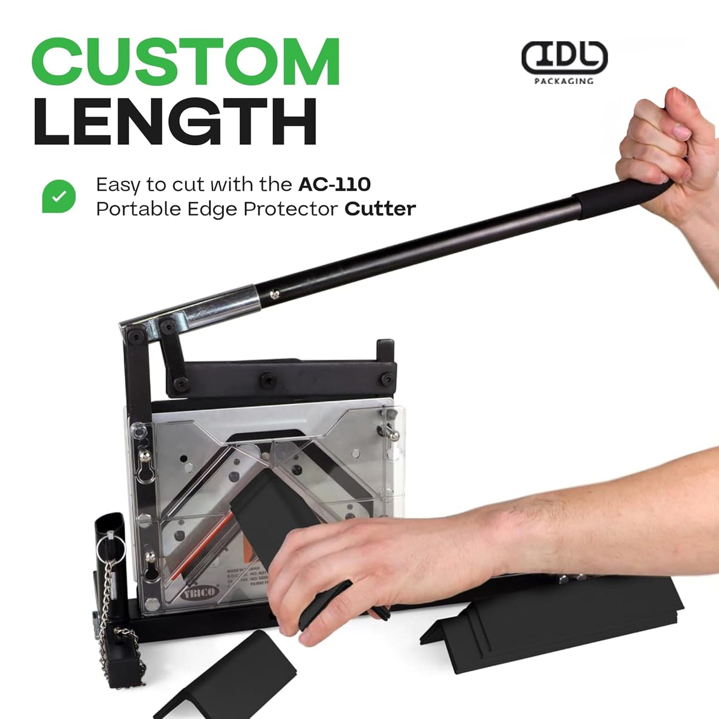 IDL Packaging Cardboard Edge Protectors 2" x 2" x 48", Black, Pack of 100 - V-Board Reinforced Cardboard Corners for Shipping - Kraft Cardboard Corners for Packing - Moving Corner Protectors