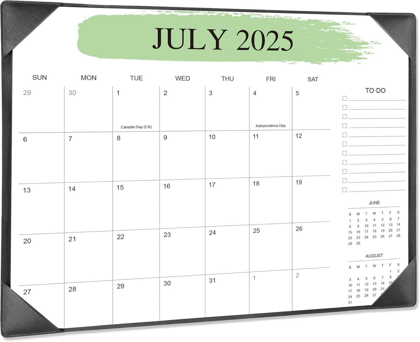 Desk Calendar 2025-2026 – 18-Month Desktop Calendar from July 2025 to December 2026, for Office, School & Home Use – Large Teacher Desk Calendar 22x17 (Black)