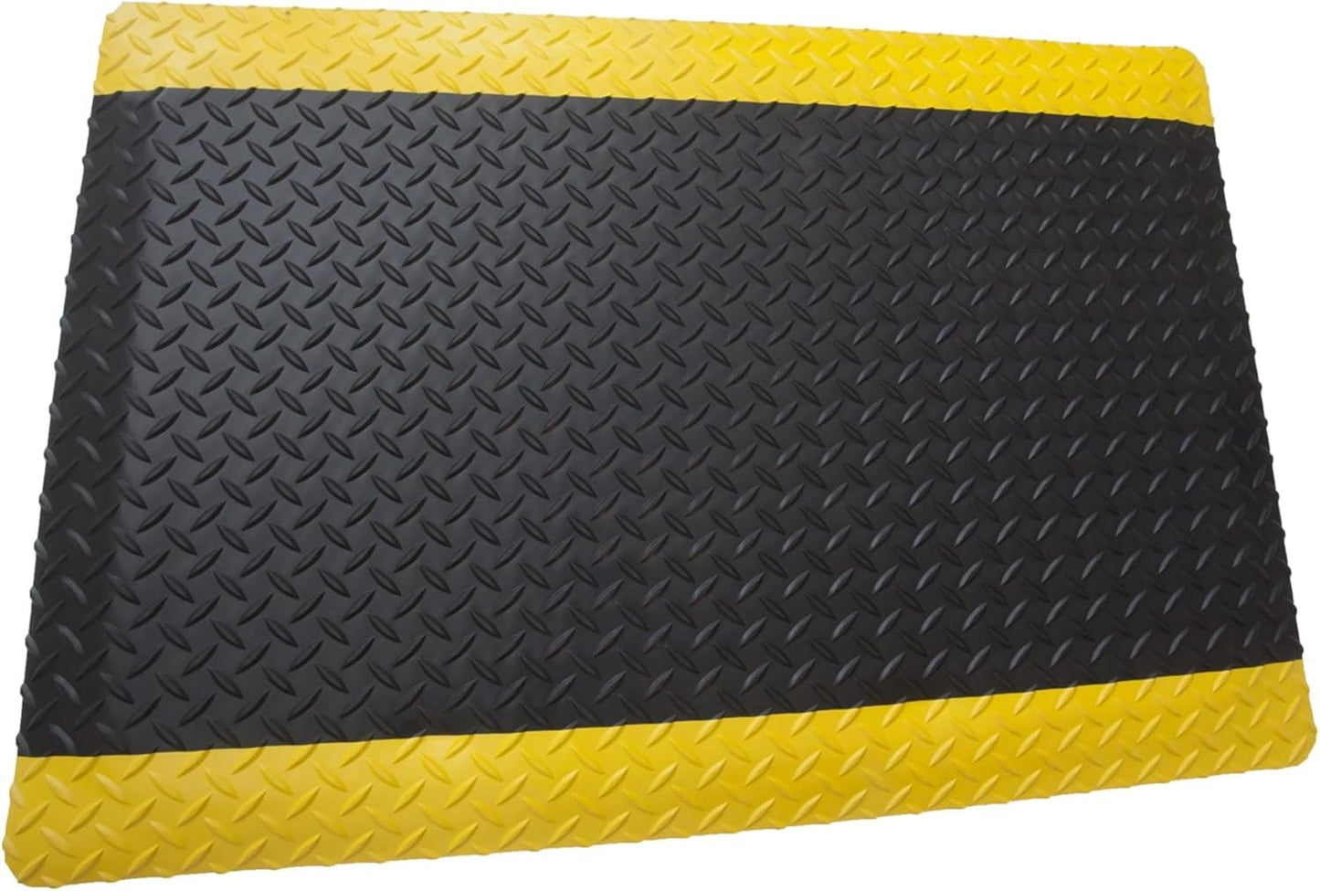 Rhino Mats, American Classic Diamond Anti-Fatigue Mats, Industrial Ergonomic Comfort Standing Mat for Work, Home, Garage, Office, Kitchen or Anywhere (Black/Yellow 1" Thick, 2 FT. x 2 FT.)