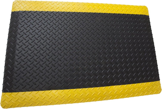 Rhino Mats, American Classic Diamond Anti-Fatigue Mats, Industrial Ergonomic Comfort Standing Mat for Work, Home, Garage, Office, Kitchen or Anywhere (Black/Yellow 1" Thick, 2 FT. x 7 FT.)