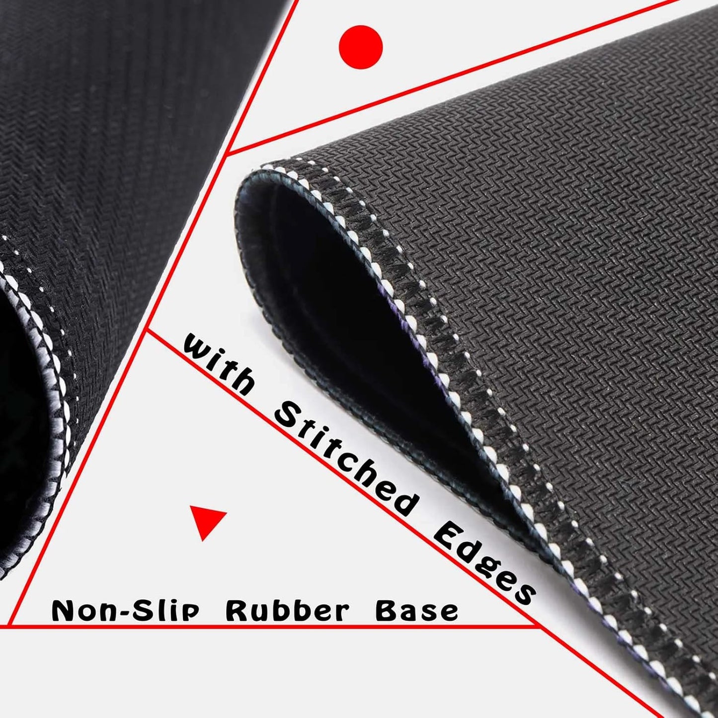 Mouse Pad with Non-Slip Rubber Base, Waterproof Computer Mousepad with Stitched Edges, Mouse Pads for Computers, Laptop, Gaming, Office & Home, 9.5 x 7.8 in (Black Calendar 2026)