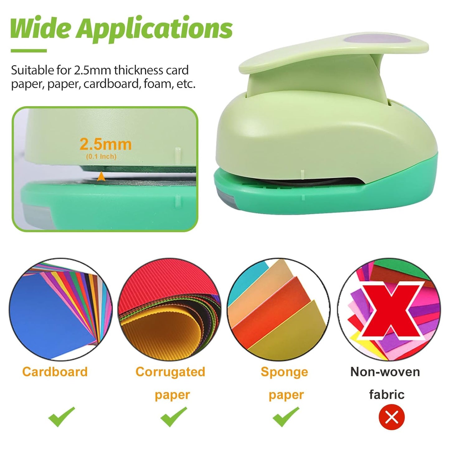 UCEC Craft Hole Punch, 2+1.5+1+5/8Inch Circle Punch, Circle Hole Punch, 4 Pcs Paper Punches for Crafting, Cardboard, Office Supplies, Back to School Supplies