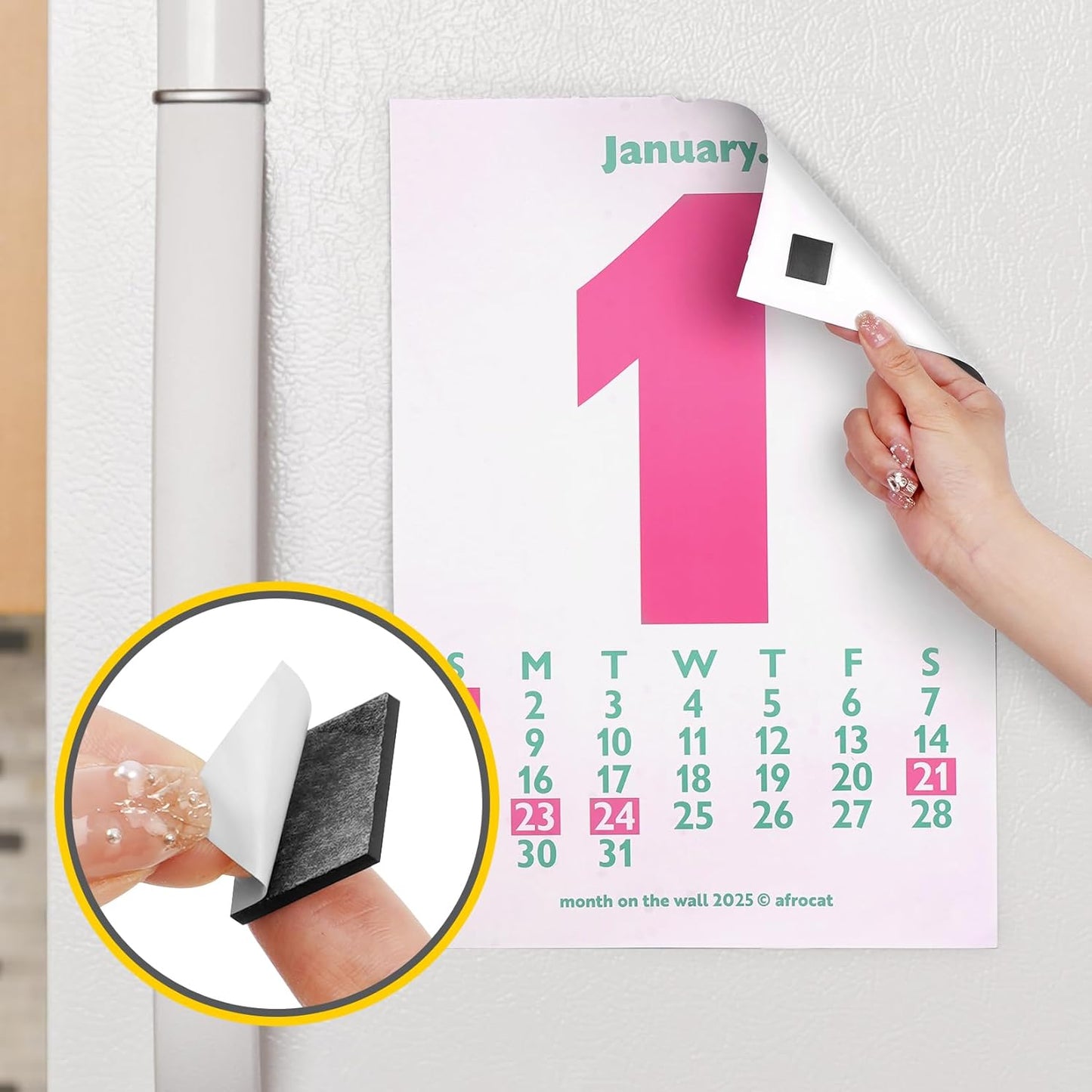 FINDMAG Magnetic Tape, 175 Pcs Square Magnets with Adhesive Backing, Flexible Magnetic Tape for Crafts, Magnetic Strip for DIY Projects, Hanging & Organizing Light Objects (Each 20x20x2mm)