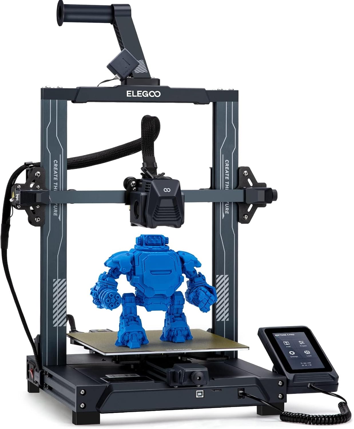 ELEGOO Neptune 3 Pro 3D Printer with Auto Bed Leveling, Dual-Gear Direct Extruder, Dual Lead Screw Drive, Removable Capacitive Screen,8.85x8.85x11in Large Printing Size