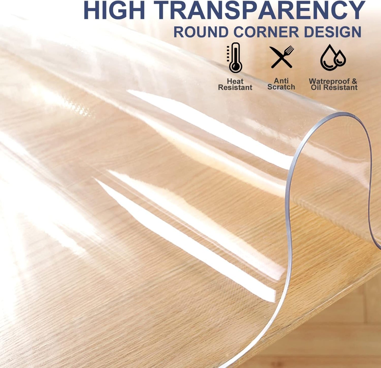 12x44 Inch Clear PVC Table Protector Transparent Table Mat Crystal Desk Mat Rectangle Clear Table Pad Plastic Desk Cover Protector for Dresser Night Stand Vanity Desk Writing Mat Dining Coffee Table
