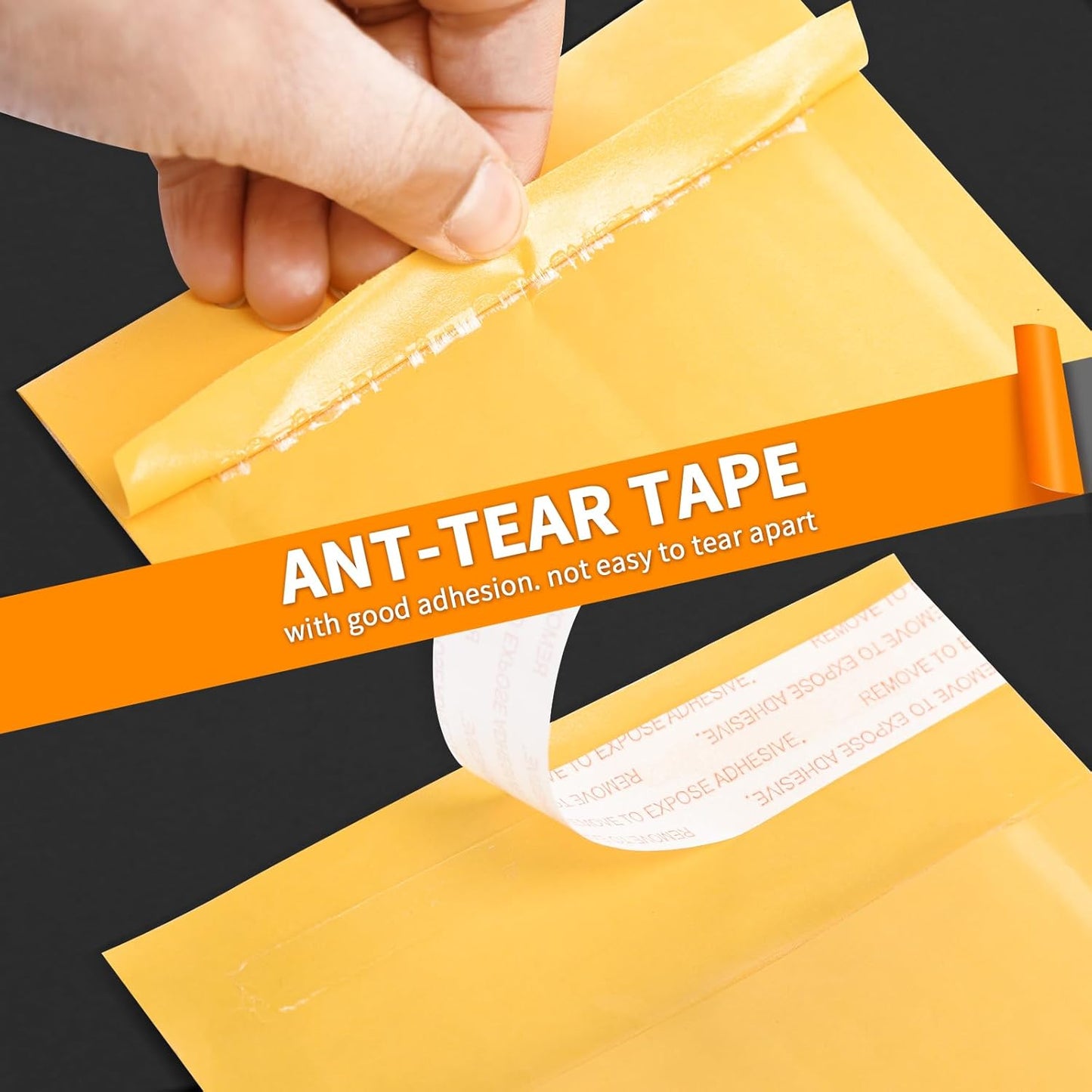 packbabol Kraft bubble mailers 10.5x15 Inch 50 Pack,Self-Sealing Paper Envelopes for Packaging,Strong Adhesion Envelope Mailers, Waterproof Cushioned Padded Shipping Bags Yellow #5