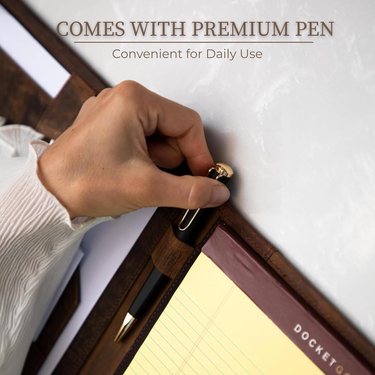 Leather Portfolio - Professional Portfolio Organizer, Resume Folder, Leather Padfolio for Men and Women, Business Portfolio with cardholder, Portfolio Folder - Leather Folder