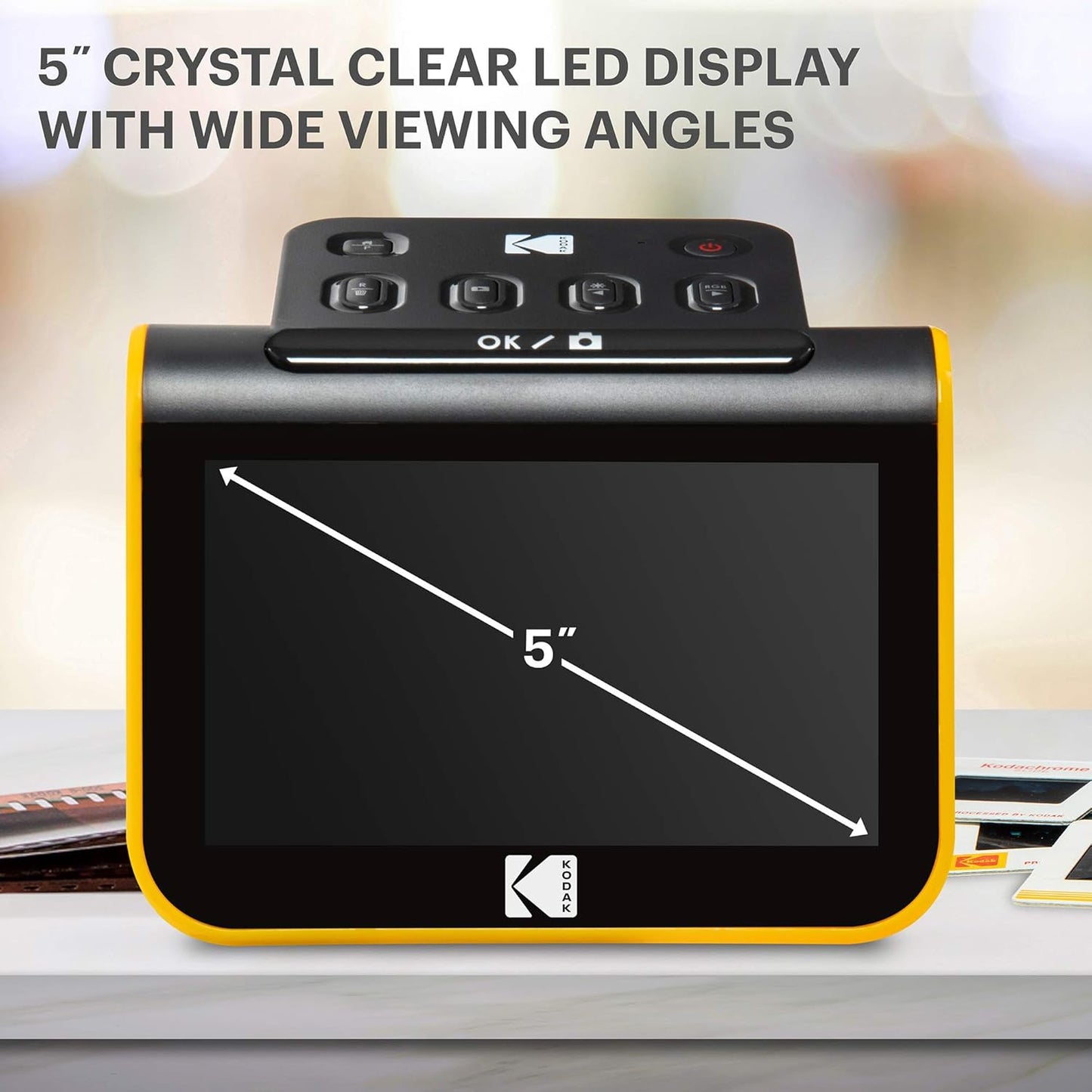 KODAK Slide N SCAN Film & Slide Scanner Digitizer with 5” LCD Screen, Quickly Convert Negatives & Slides to Digital 22MP JPEG Photos, Compatible with 135, 126 and 110 Film & Slides