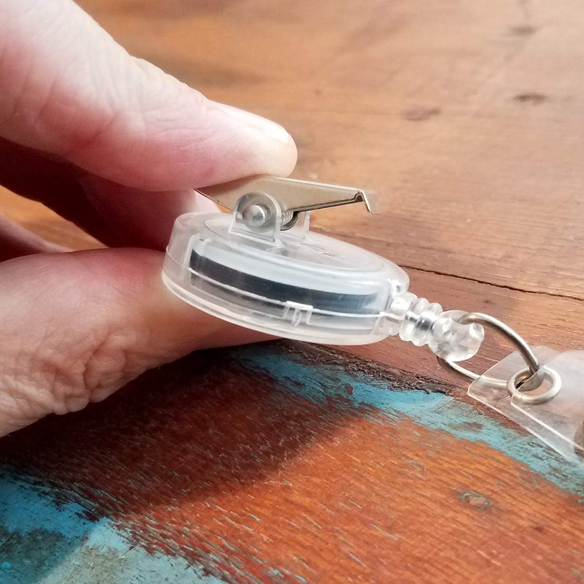 Bulk 100 Pack - Premium Clear Retractable Badge Reels with Alligator Swivel Clip on Back by Specialist ID (Translucent Clear)