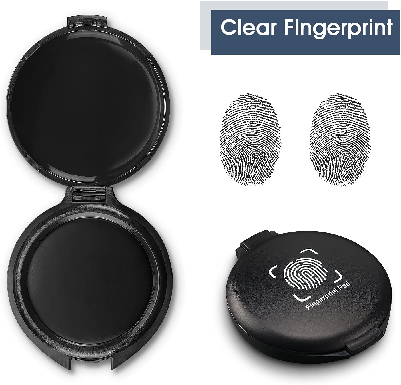 Hutou 3 Pack Stamp Pad Ink Pad Thumbprint Fingerprint Ink Pad for Notary Supplies Identification Security ID Fingerprint Cards Law Enforcement Fingerprint Black Stamp Ink pad