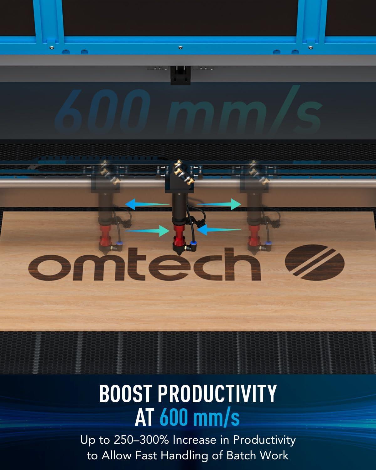 OMTech 150W CO2 Laser Engraver with LightBurn & Water Chiller, 63" x 40" Laser Engraving Cutting Machine with Autofocus Autolift 3 Way Pass Air Assist, Laser Cutter for Wood Glass Acrylic More