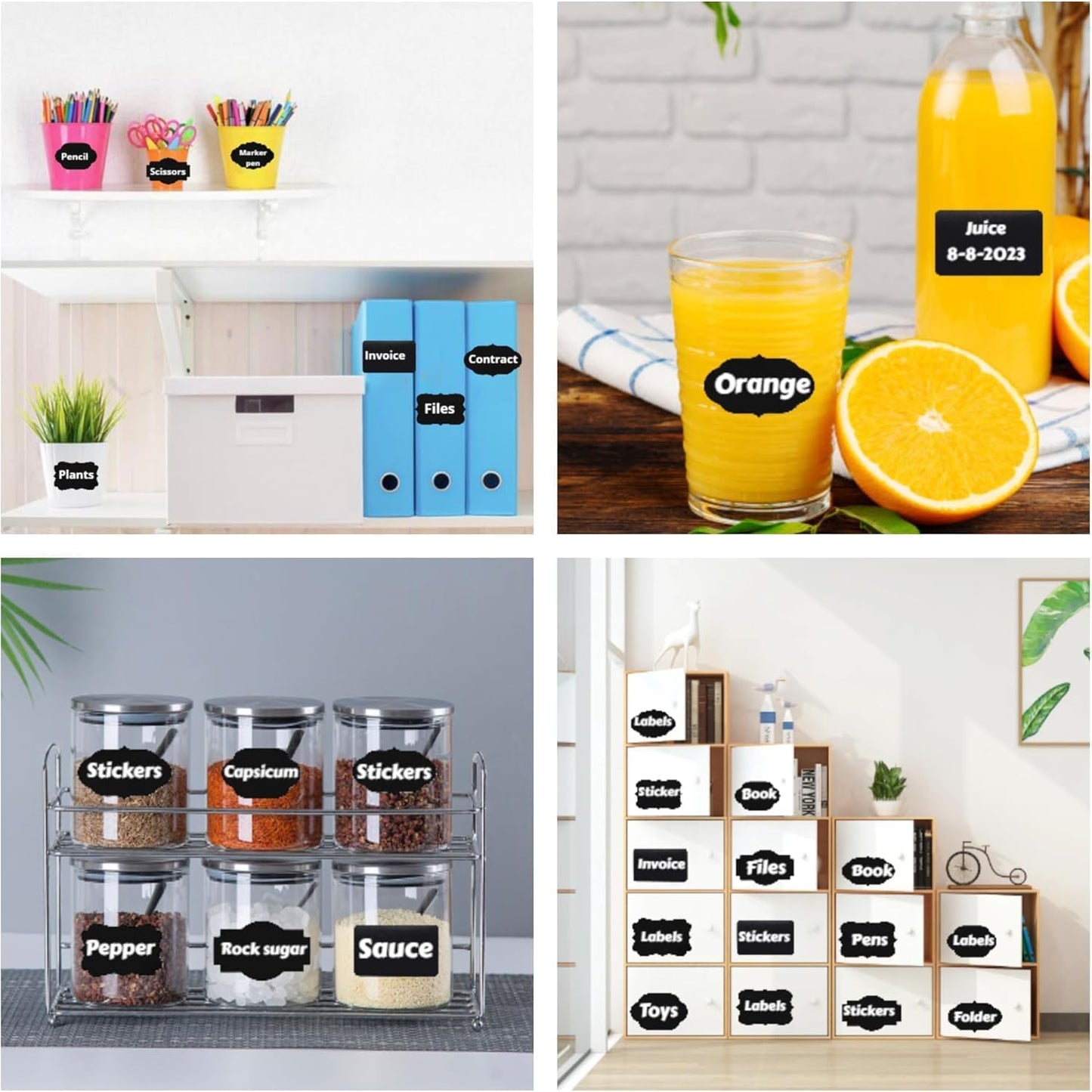 Chalkboard Labels 180 Pcs Waterproof Reusable Label for Food Containers Chalk Sticker Labels with 2 Liquid Chalk Markers for Mason Jars, Parties Decoration, Craft Rooms, Storage, Home, Kitchen