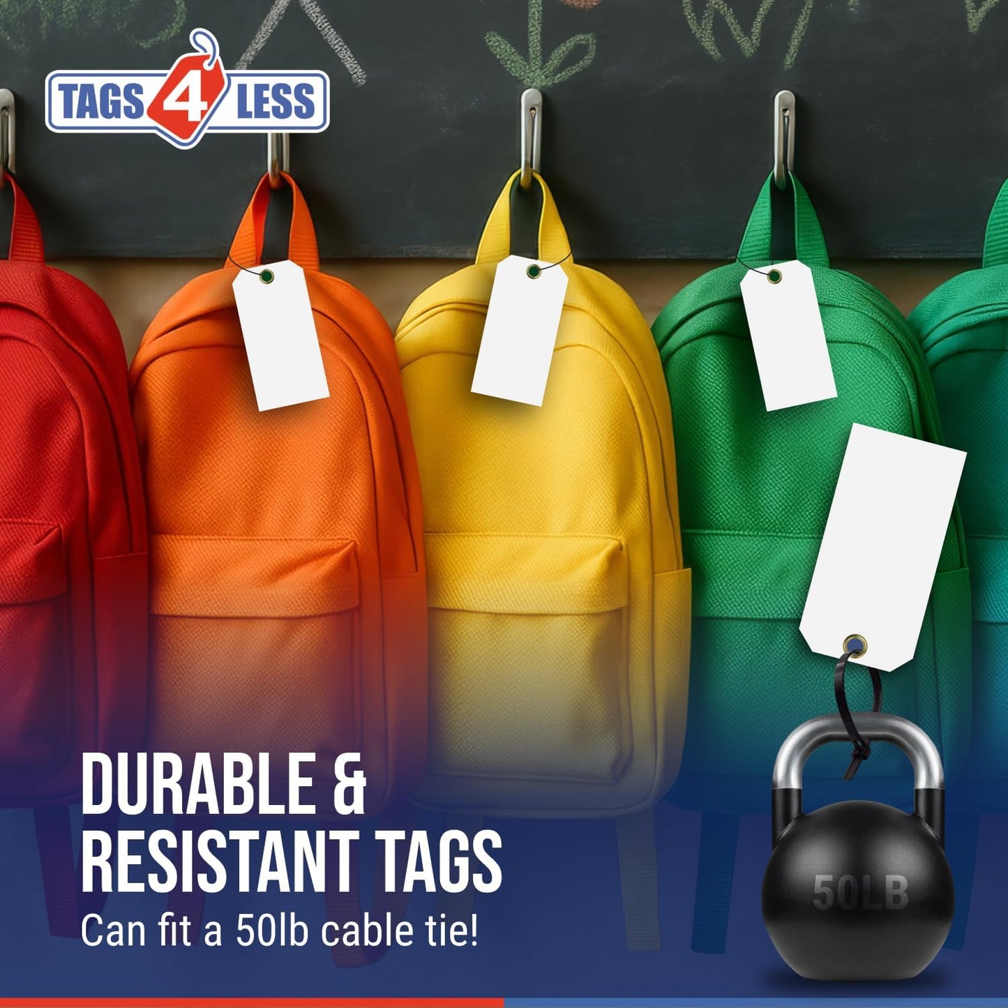 Tags 4 Less 15 Mil Waterproof Plastic Tags, Pack of 100 – 2” x 4” Heavy Duty Plastic Tags for Labeling, Outdoor Tagging, Equipment Labeling, Luggage, Valves & More (Fluorescent Yellow)