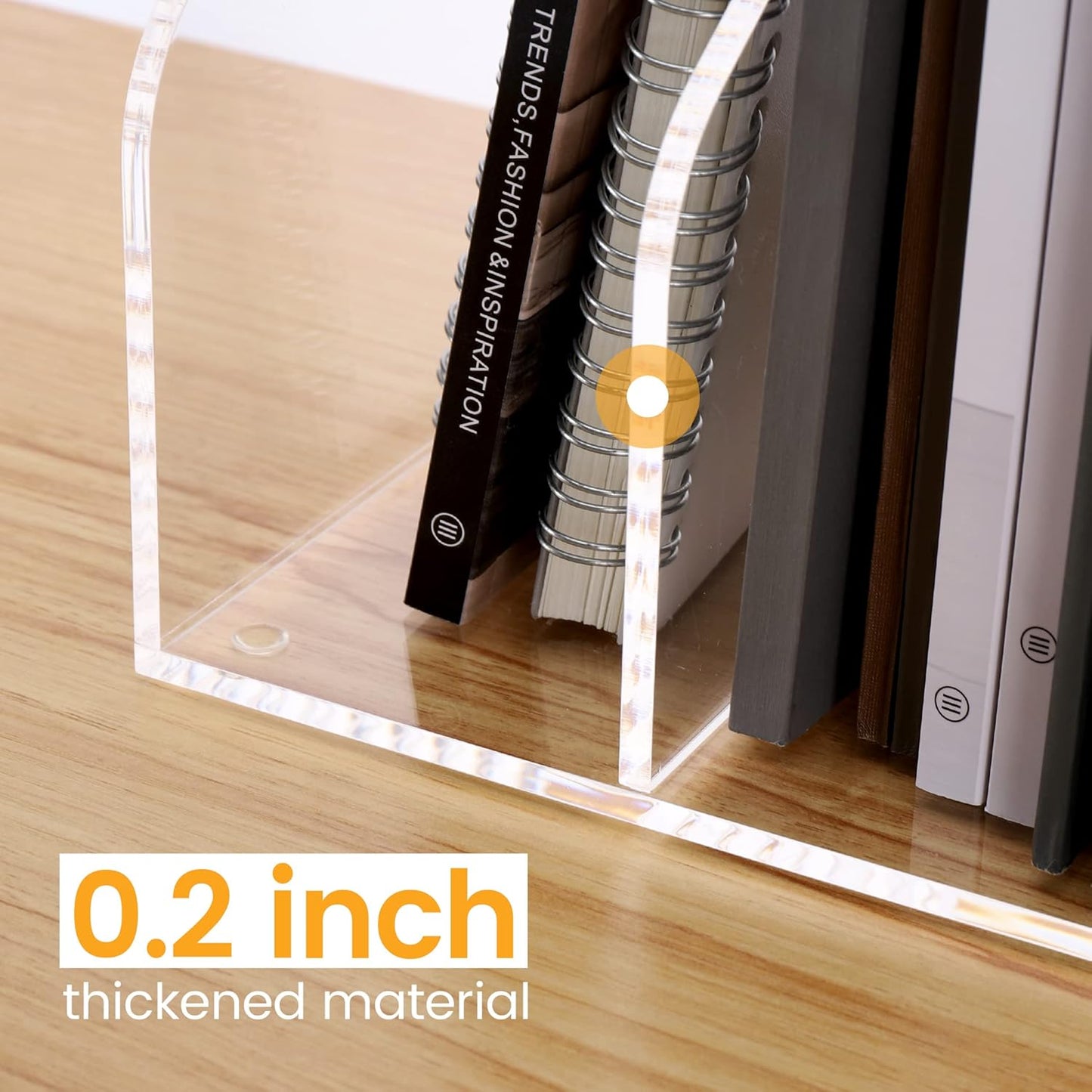 Desk File Organizer, Acrylic Magazine File Holder with 3 Vertical Compartments Rack File Sorter for Office Home Classroom Desk Organization, Clear…