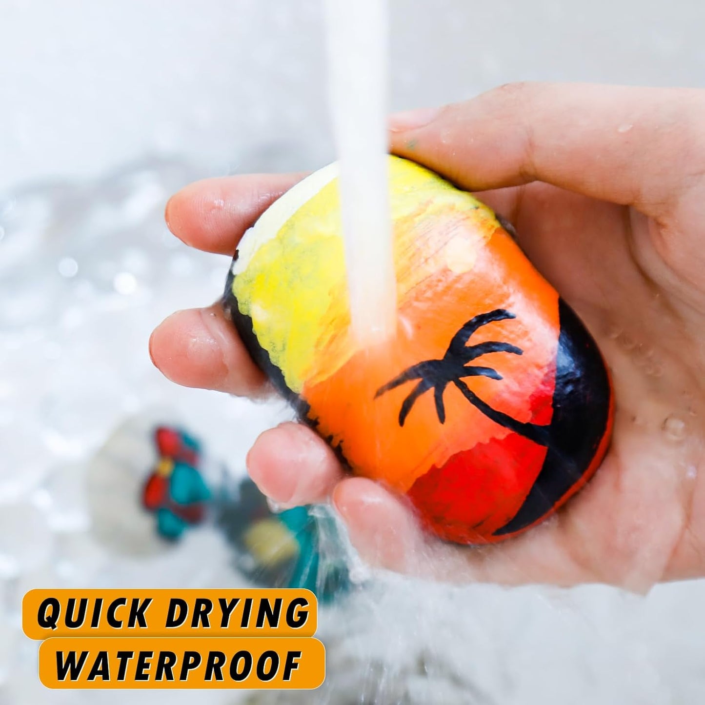 Yellow Paint Markers, 2 Pack Oil-Based Waterproof Quick Dry Permanent Paint Pen Set for Rocks Painting, Wood, Fabric, Plastic, Canvas, Glass, Mugs, Metal, Tire, Stone, DIY Craft