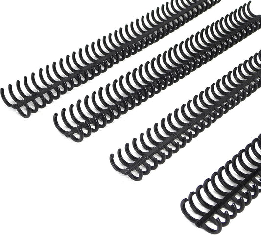 Rayson PROC1230BK Click Binding Spines, 3:1 Pitch, 1/2" Diameter, 90 Sheets Binding Capacity, Black, 30/Box