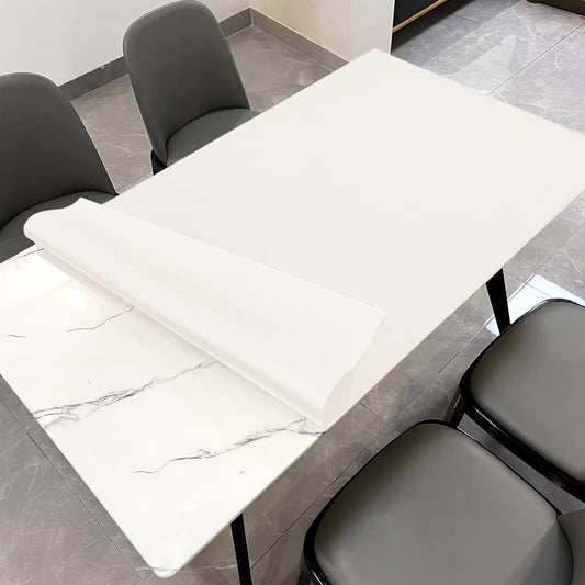 Leather Table Cover,1.8mm Thick,42x78 Inch Table Protector,Table Protector for Dining Room Table,Dining Table Cover,Dining Table Cover Protector.(White+White,42x78)