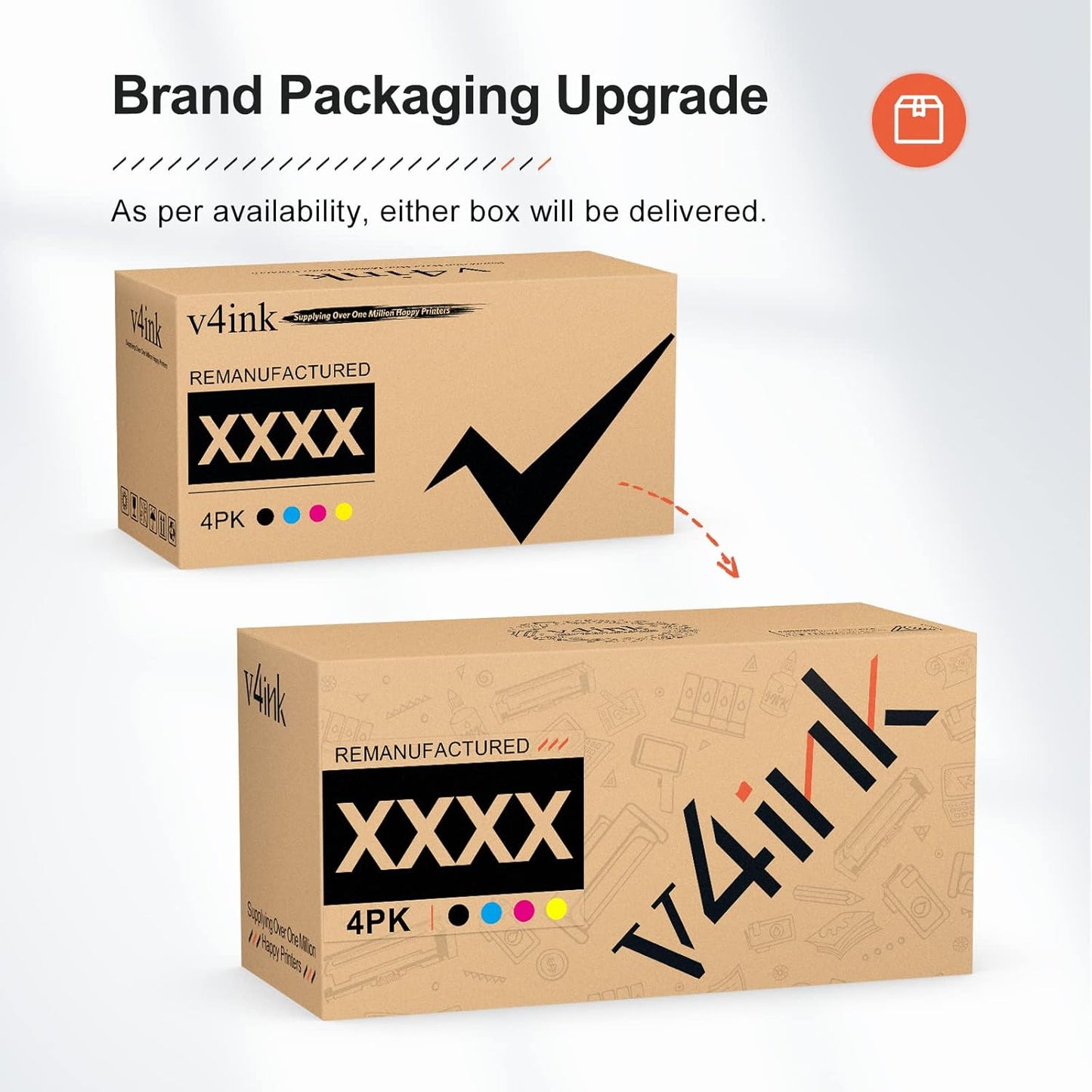 v4ink 4PK Compatible TN760 Toner Replacement for Brother TN760 TN-760 TN730 TN770 Toner Cartridge for Brother HL-L2350DW HL-L2390DW HL-L2395DW HL-L2370DW MFC-L2710DW MFC-L2750DW DCP-L2550DW Printer