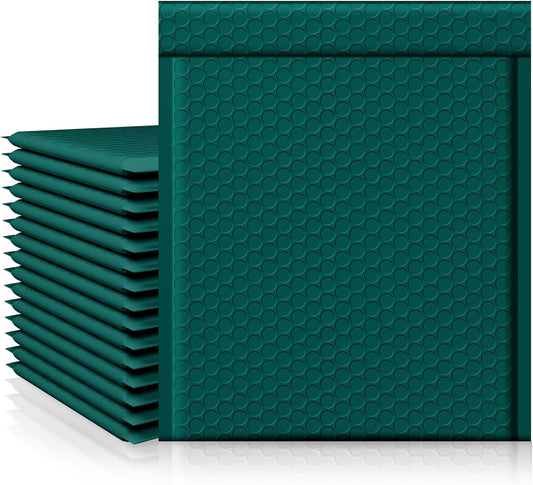 Fuxury Forest Green Bubble Mailer #2 Padded Envelopes Self-Seal Adhesive 8.5 x 12 bubble mailers Water Resistant Bubble Envelope for Mailing,Packaging,Small Business 25 Pack