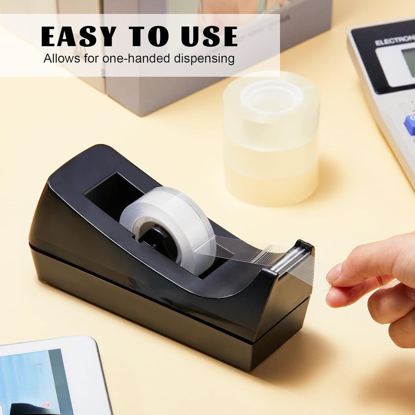 6 Pack Desktop Tape Dispenser Tape Roll Non Skid Base Tape Dispensers for Office Home School (Tape Not Included)