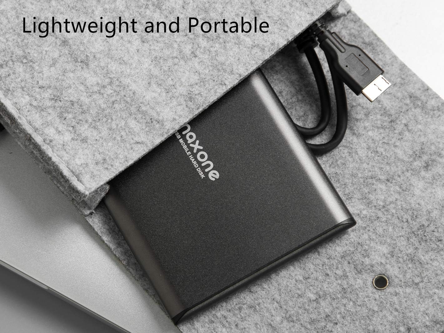 Maxone 320GB Ultra Slim Portable External Hard Drive HDD USB 3.0 Compatible with PC, Laptop - Charcoal Grey